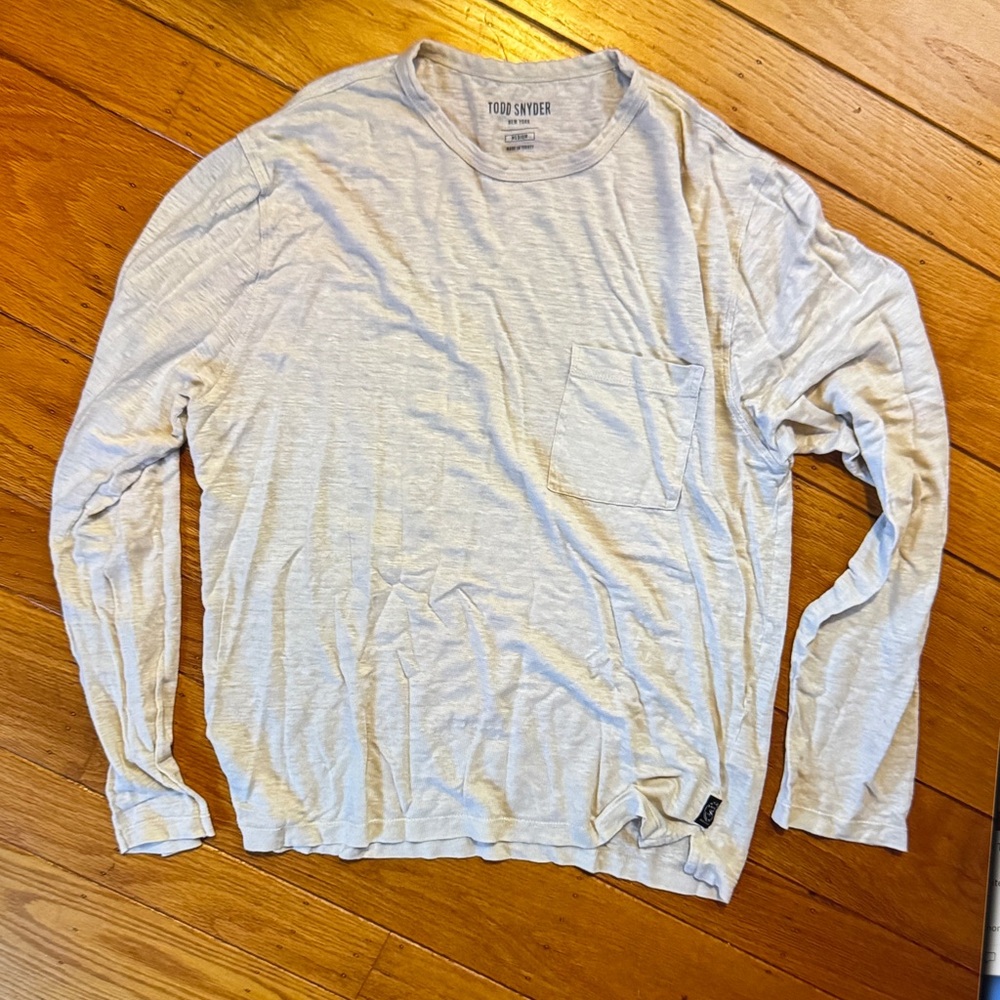 Todd Snyder Men's Linen Long Sleeve Tee